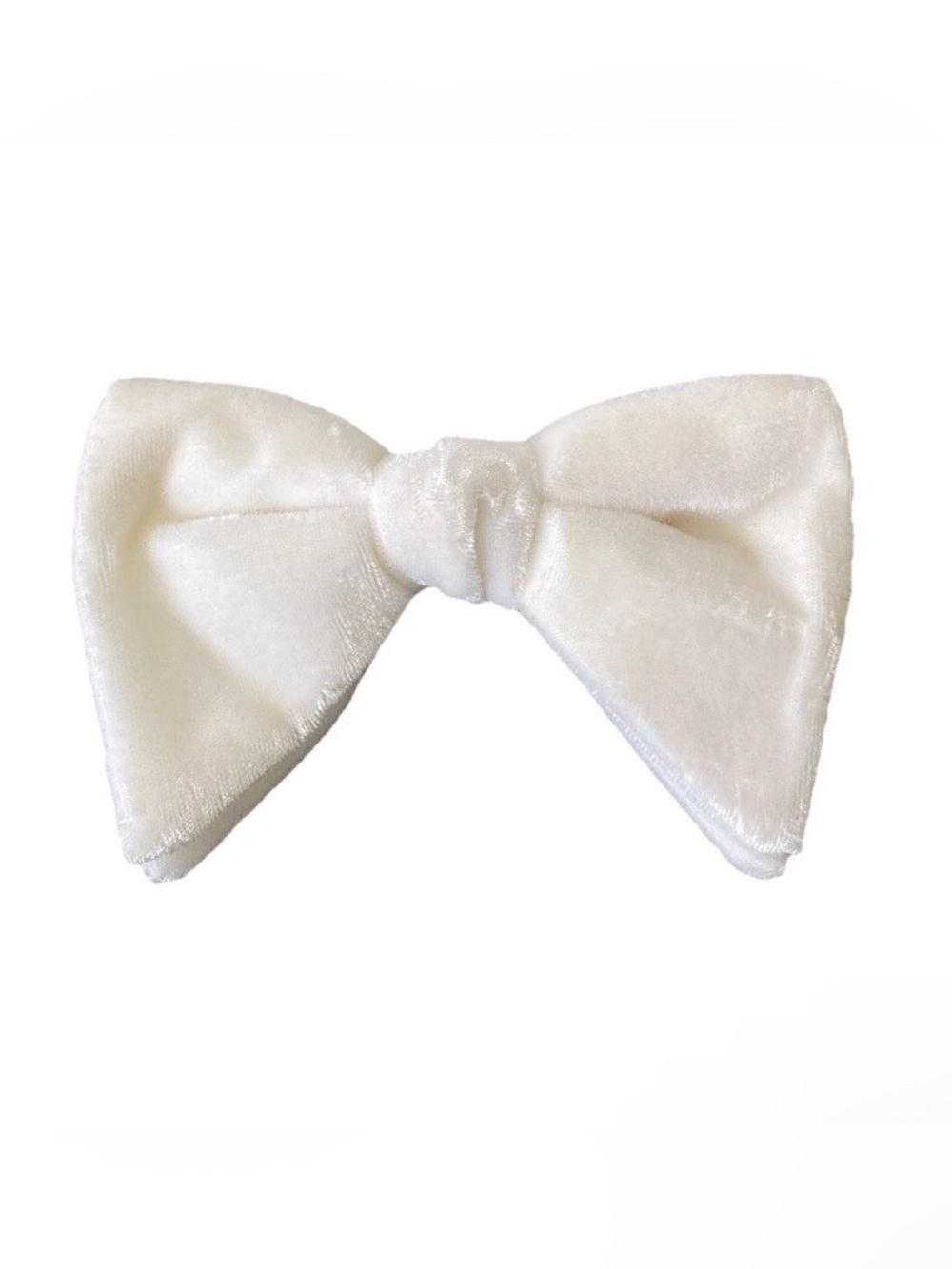 Vintage Hair Clip Terrycloth White Ivory 6” x 4”